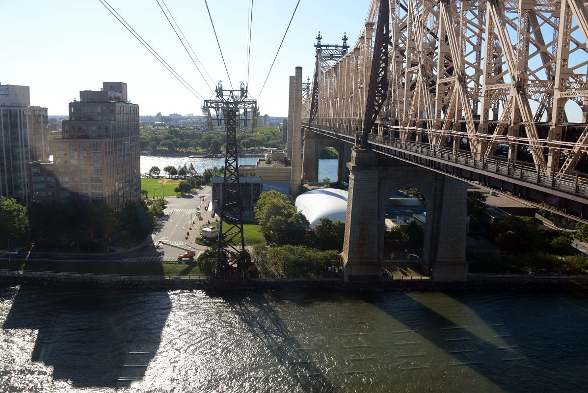 14 New York City Roosevelt Island Tramway Next To Ed Koch Queensboro Bridge Over East River Approaching Roosevelt Island
